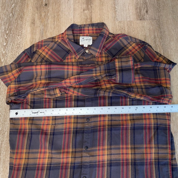 LUCKY BRAND Mens Shirt Large Snap Long-Sleeve Saturday Stretch Western Plaid - Picture 4 of 16